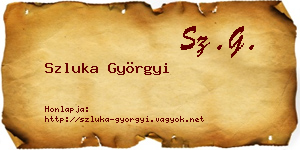 Szluka Györgyi névjegykártya